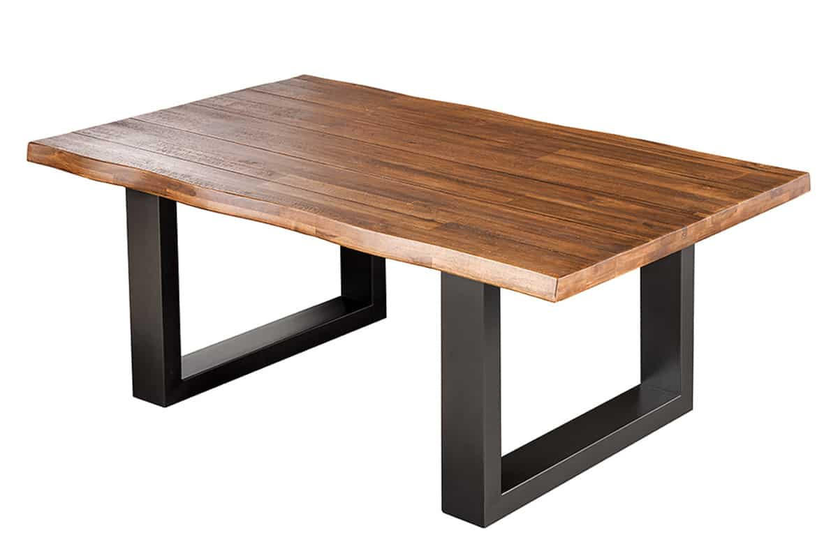 COUCHTISCH GENESIS Akazie kufen Braun 110cm - Schwarz/Braun, Holz/Metall (69/110/46cm) - riess-ambiente