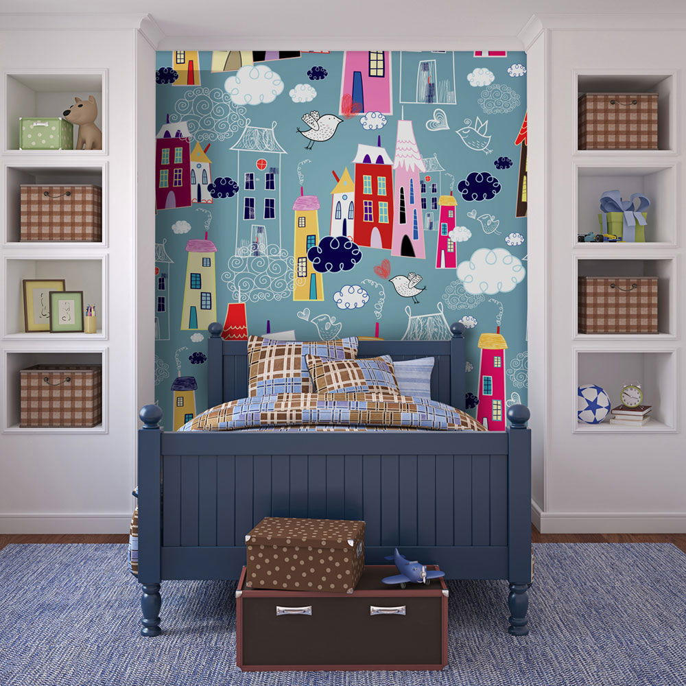 VLIESTAPETE Blau 300/231 cm - Blau/Multicolor, Textil (300/1cm) - KUNSTLOFT