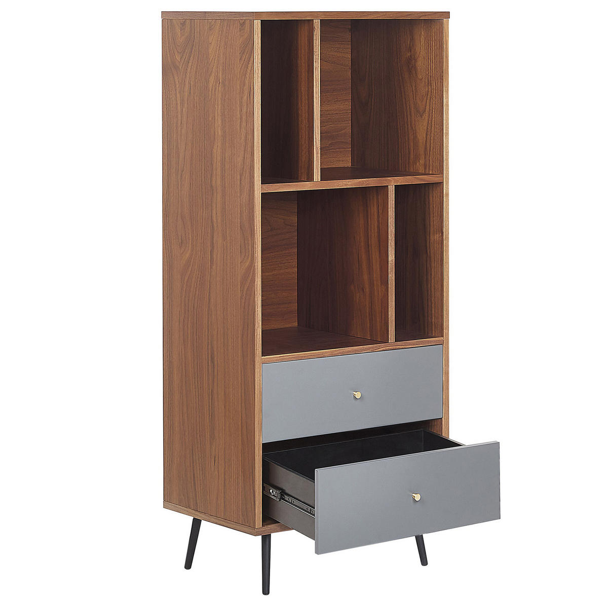 REGAL 4 Fächer Richmond - Dunkelbraun, Holzwerkstoff (60/139/40cm) - Beliani