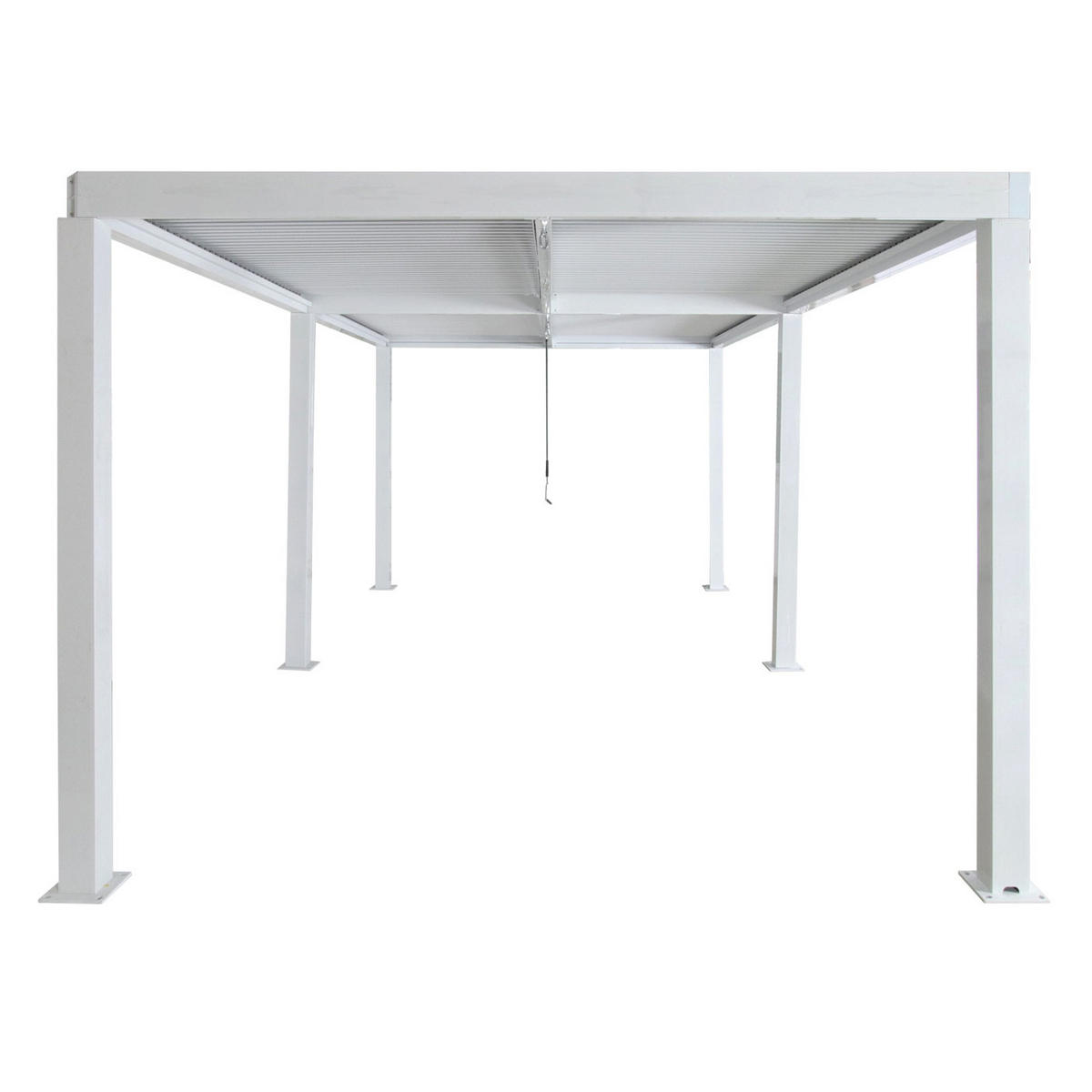 CARPORT HxBxT 220x583x301cm 11cm-Aluminium-Gestell Regenrinne sturmfest 3x6m Weiß - Weiß, Metall (583/220/301cm) - PROREGAL