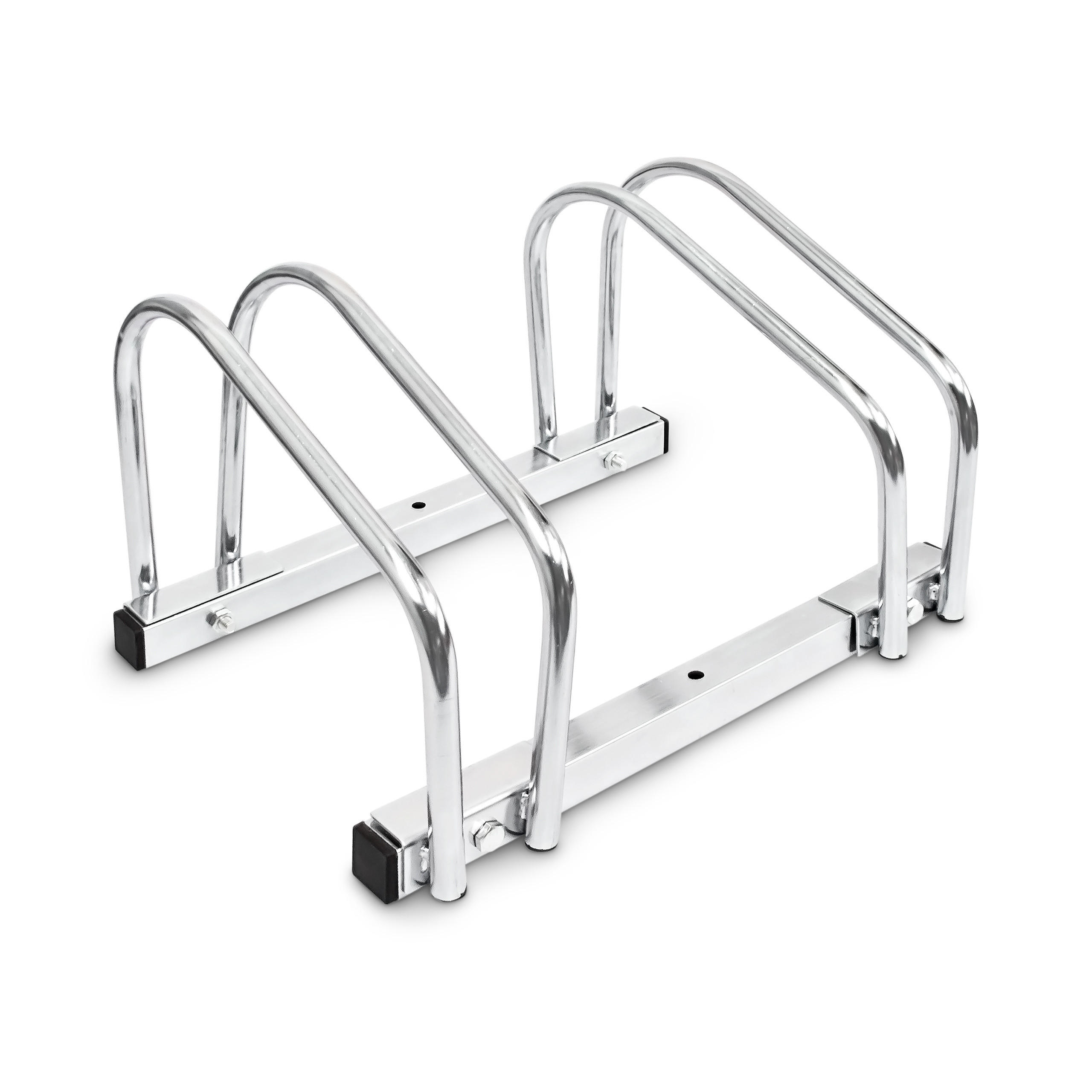 FAHRRADSTÄNDER Silber für 2 Fahrräder - Silberfarben, Metall (40/26/32cm) - Relaxdays