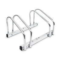 FAHRRADSTÄNDER Silber für 2 Fahrräder - Silberfarben, Metall (40/26/32cm) - Relaxdays
