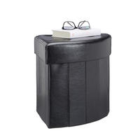 HOCKER - Schwarz, Holzwerkstoff/Kunststoff (38/38/38cm) - Relaxdays