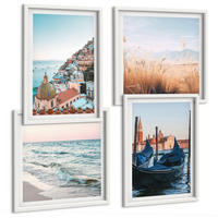 BILDER SET 4er Set - 50x50 cm & 40x60 cm Weißer Rahmen - Meerblick von Venedig - Weiß, Kunststoff (50/50cm) - TULUP