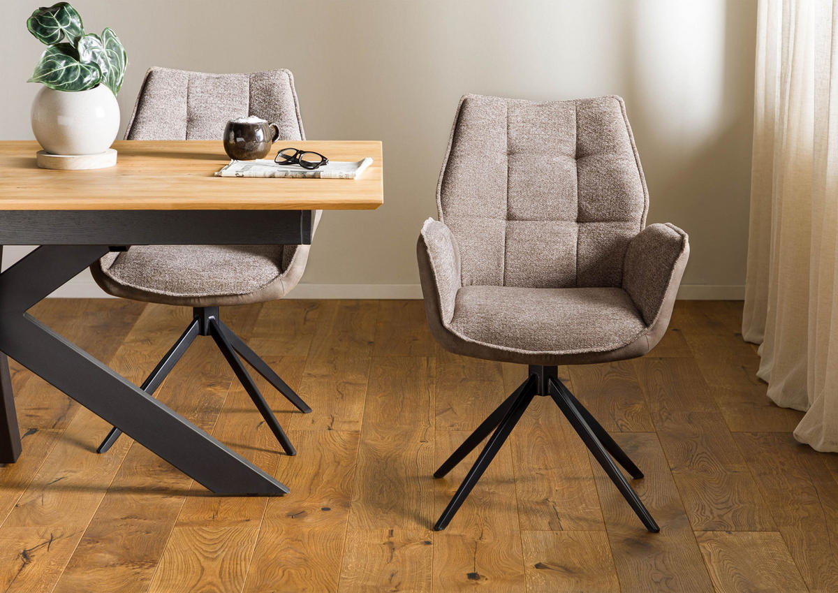 STUHL 100% Polyester 61 x 61 x 89 cm braun / braun POLSTERSTÜHLE #100 - Braun, Kunststoff (61/89/61cm) - Massivmoebel24