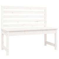 GARTENBANK Weiß 109 cm Massivholz Kiefer - Weiß, Holz (48/91.5/44cm) - furnicato