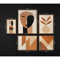 GEMÄLDE Harmonie der Formen Schattenfugenrahmen Eichefarben 5-teilig - Eichefarben, Holz (90/80cm) - YS-art gallery