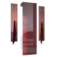 GARDEROBE Hollywood Bordeaux Hochglanz - Bordeaux, Holzwerkstoff (123/193/35cm) - Vladon