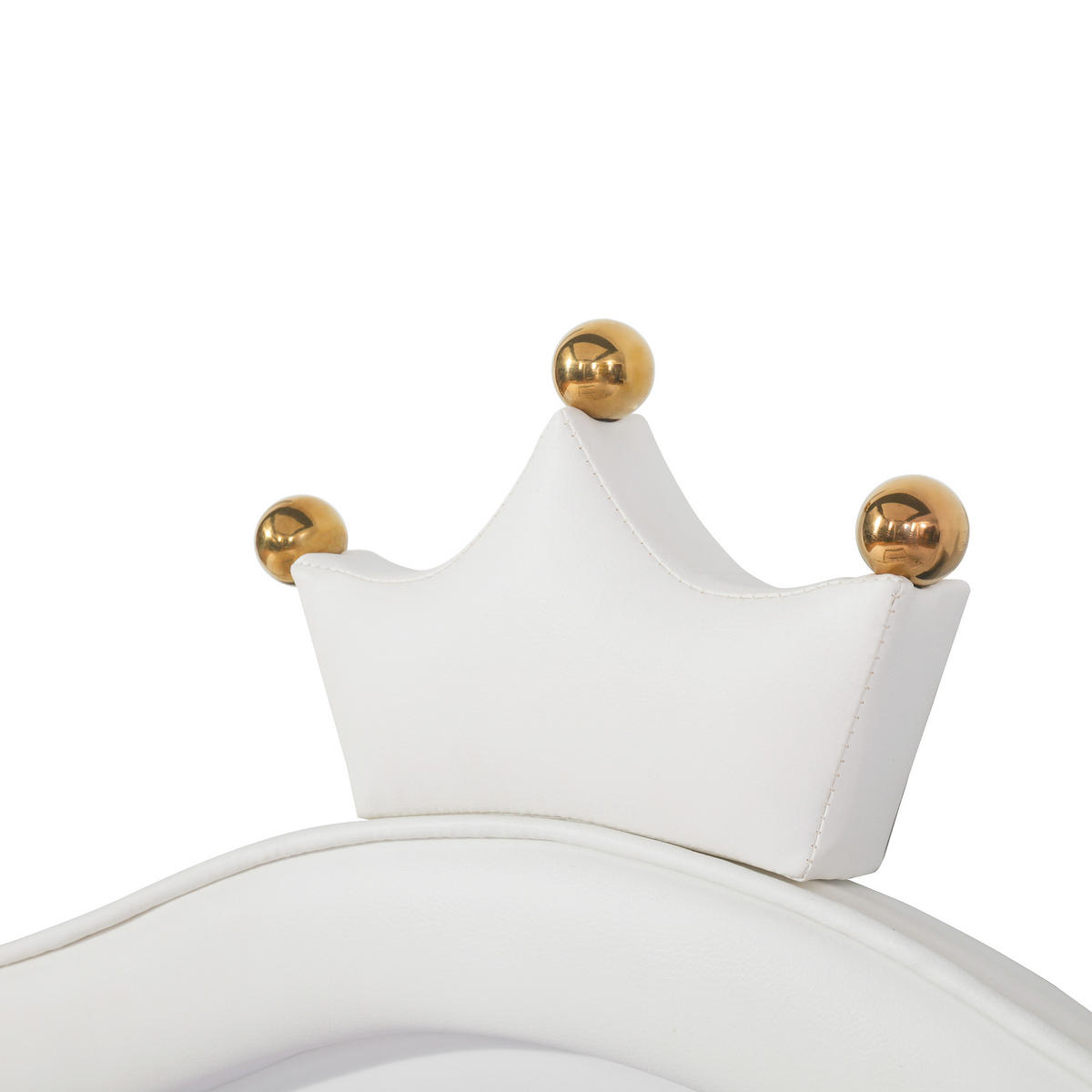 KINDERBETT aus Kunstleder 140x200 cm in Weiß mit LED-Beleuchtung - Weiß, Leder (140/200cm) - Modfu