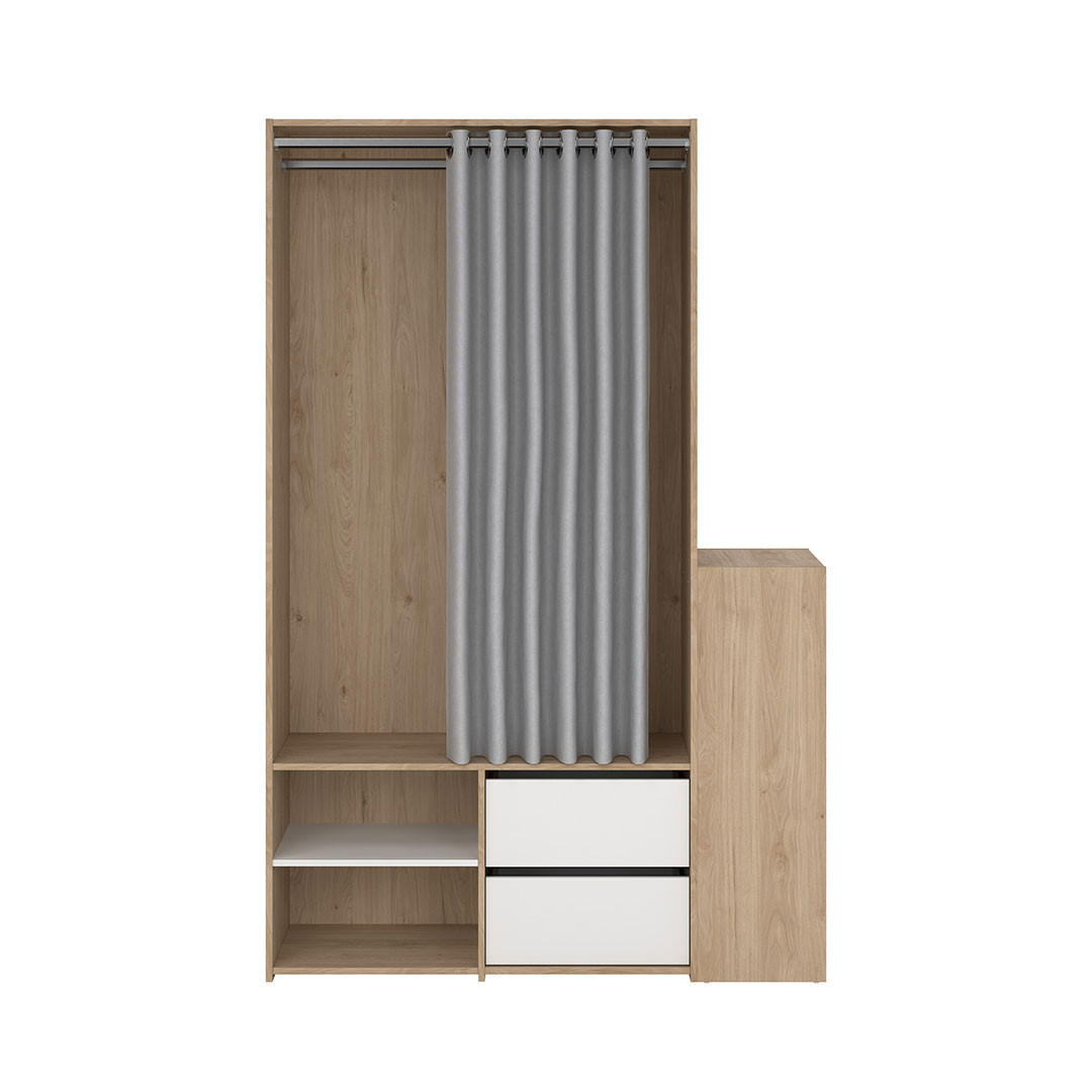 KLEIDERSCHRANK Kimmy Walnussfarben 128/41/198 cm - Walnussfarben/Weiß, Holzwerkstoff (128/198/41cm) - ebuy24