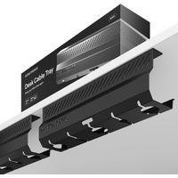 KABELKANAL Schreibtisch Schwarz, 2x43cm, Hochwertiger Stahl - Schwarz, Metall (43/12/10cm) - Desktronic