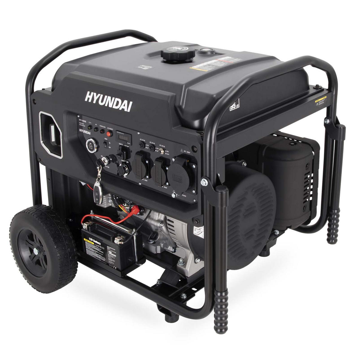 INVERTER-GENERATOR HY11000iE (11.0 kW, E-START, 2 x 230V, ECO-Modus) - Schwarz, Metall (68/55/58.5cm) - HYUNDAI