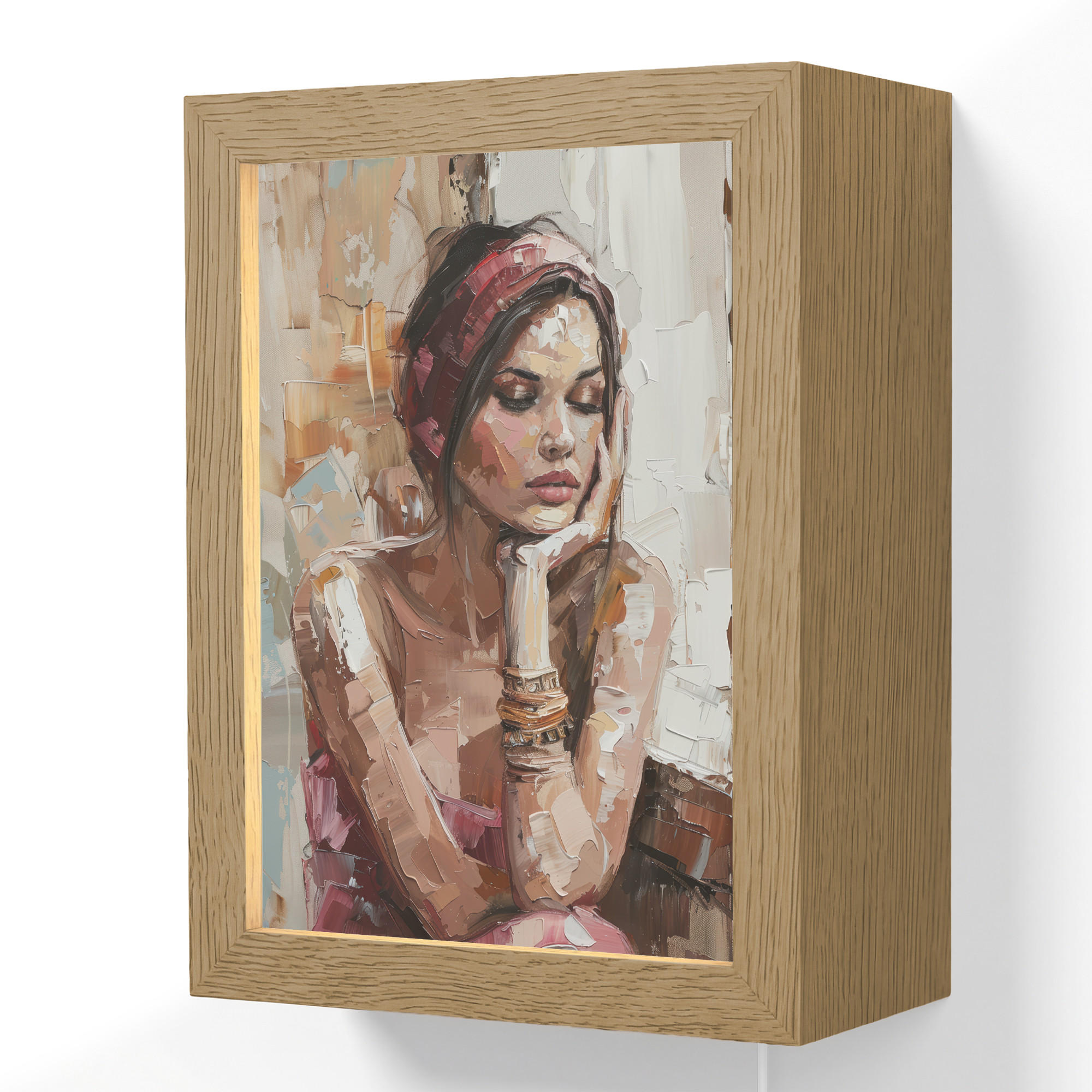 OnlyWow NÁSTĚNNÁ LAMPA Žena - vzhled malby - portrét - moderní 15x20 cm
