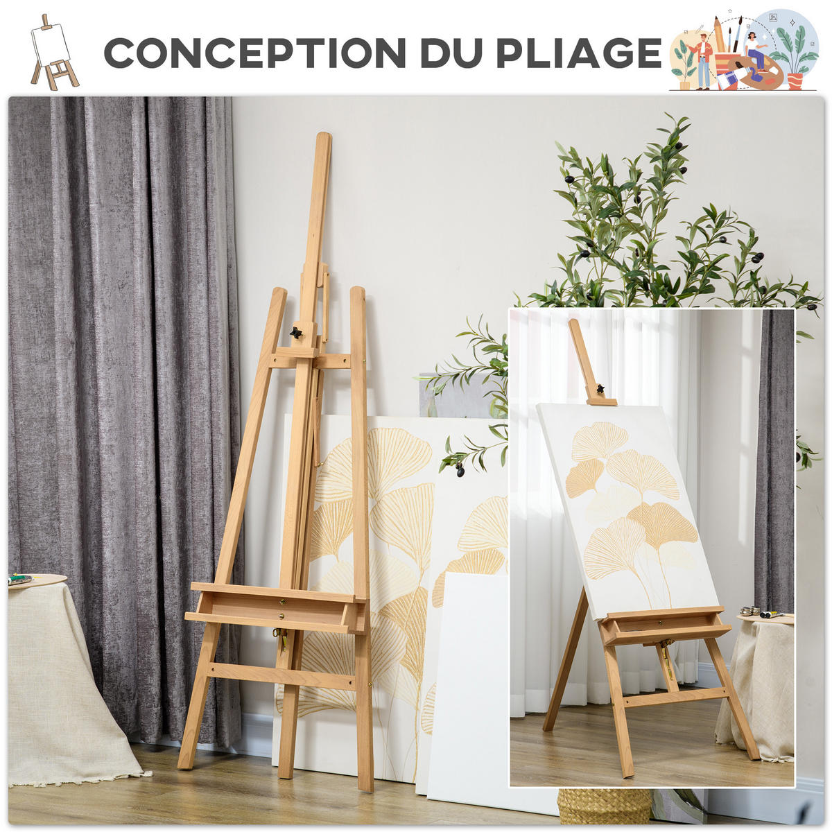 STAFFELEI DE-16687 Naturholz - Naturfarben, Holzwerkstoff (110/235/65cm) - ComfortXL