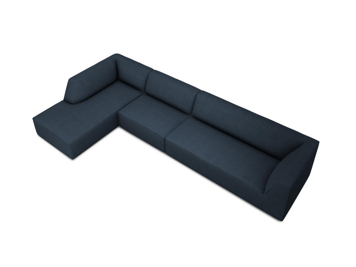 ECKSOFA links Ruby aus strukturiertem Stoff marineblau 5 Sitzplätze - Blau, Textil (180/366cm) - Micadoni