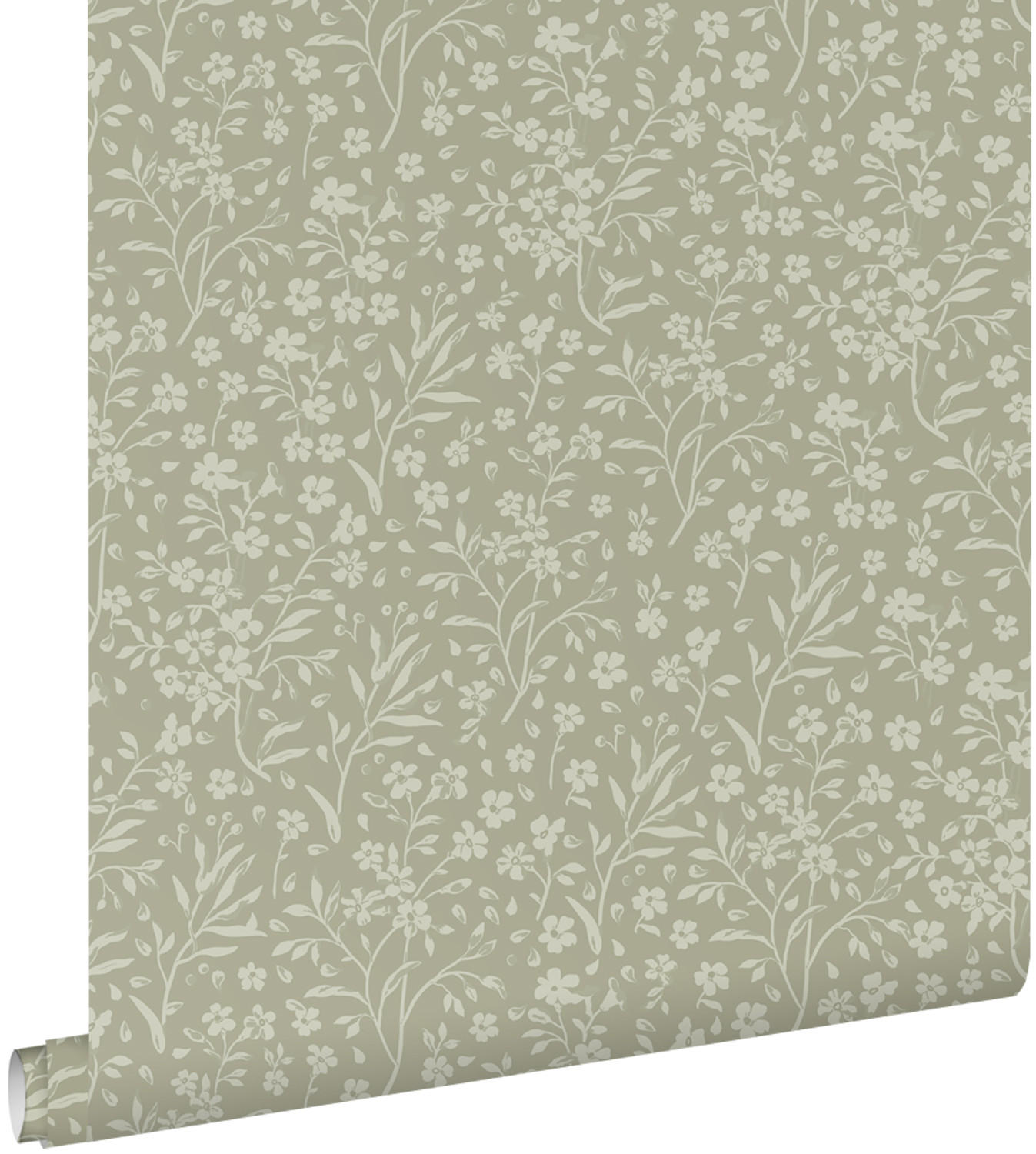 TAPETE Blumen 50 x 900 cm - Grün, Papier (50/0.1cm) - ESTAhome