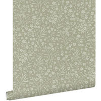 TAPETE Blumen 50 x 900 cm - Grün, Papier (50/0.1cm) - ESTAhome