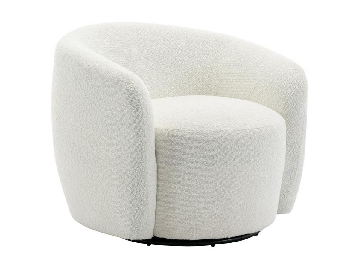 DREHSESSEL - Bouclé-Stoff - Weiß - VEREIDE - Weiß, Textil (76/67/80cm) - Vente-Unique
