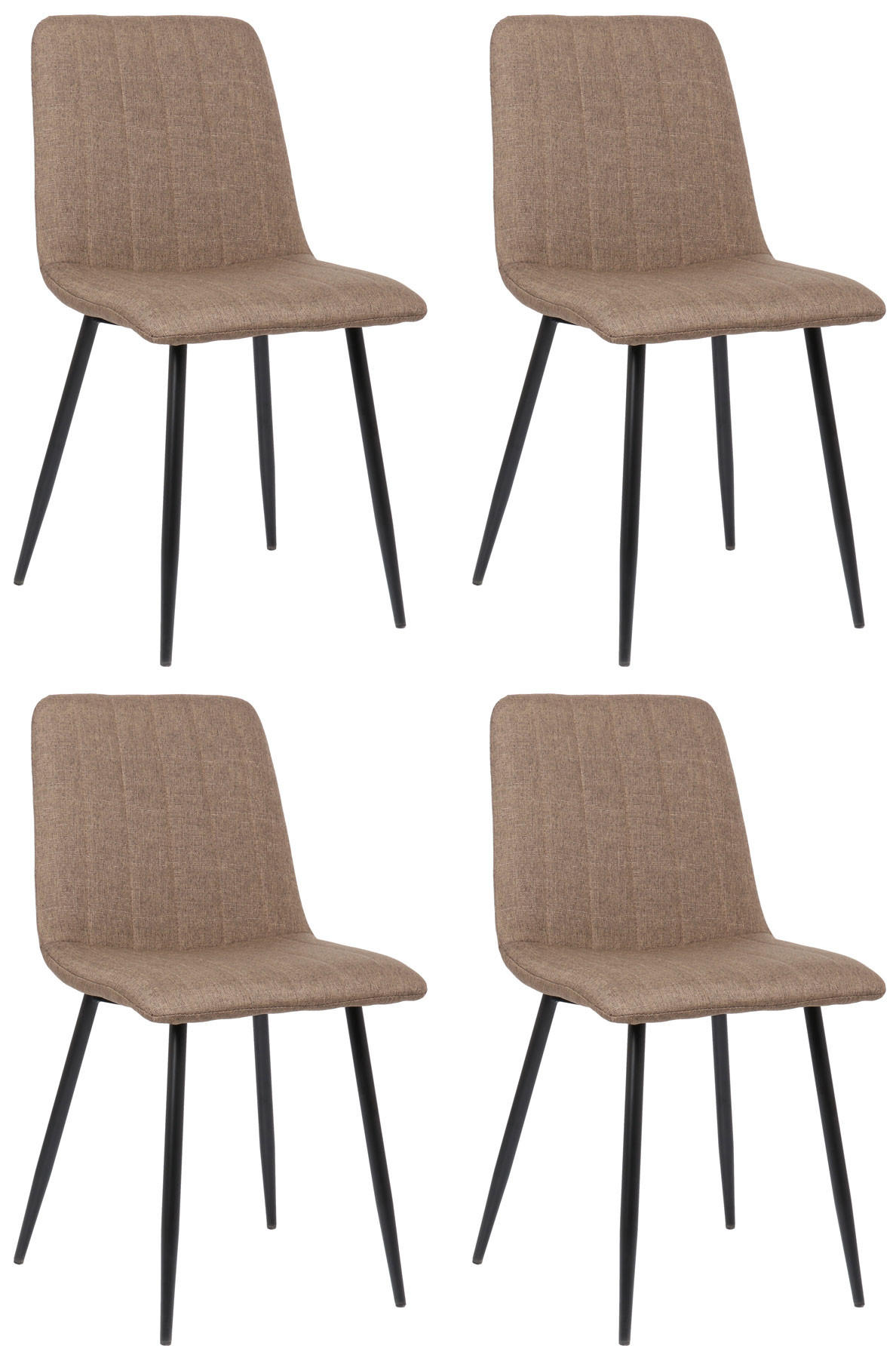 STÜHLE 4er-Set LENZ Stoff 88x45x53 cm braun Metall - Braun, Metall (45/88/53cm) - DELUKE
