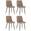 STÜHLE 4er-Set LENZ Stoff 88x45x53 cm braun Metall - Braun, Metall (45/88/53cm) - DELUKE