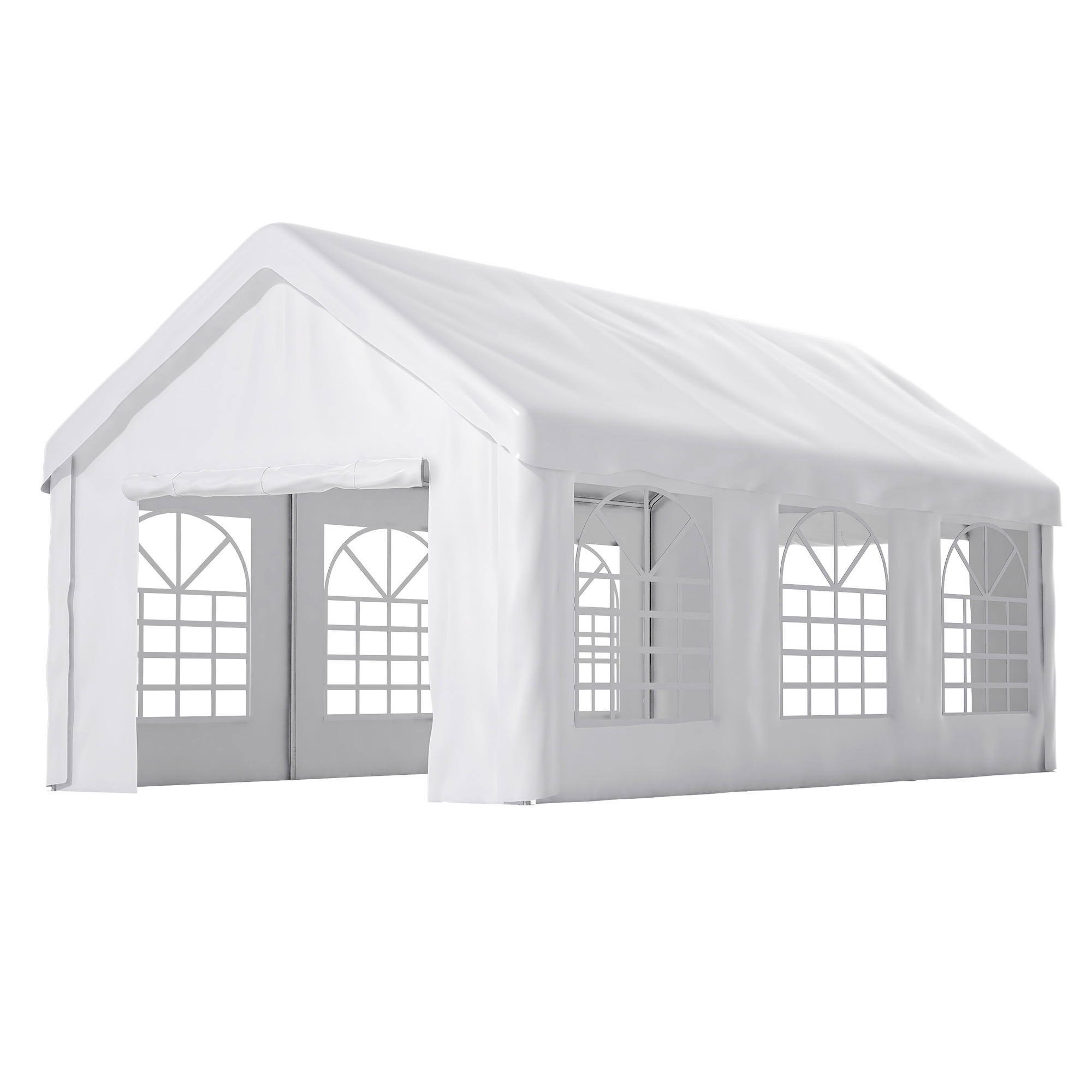 CARPORT Zeltgarage 3x6 m Grau - Weiß, Metall (299/283/598cm) - ComfortXL