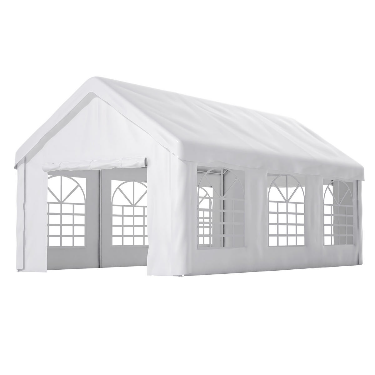 CARPORT Zeltgarage 3x6 m Grau - Weiß, Metall (299/283/598cm) - ComfortXL