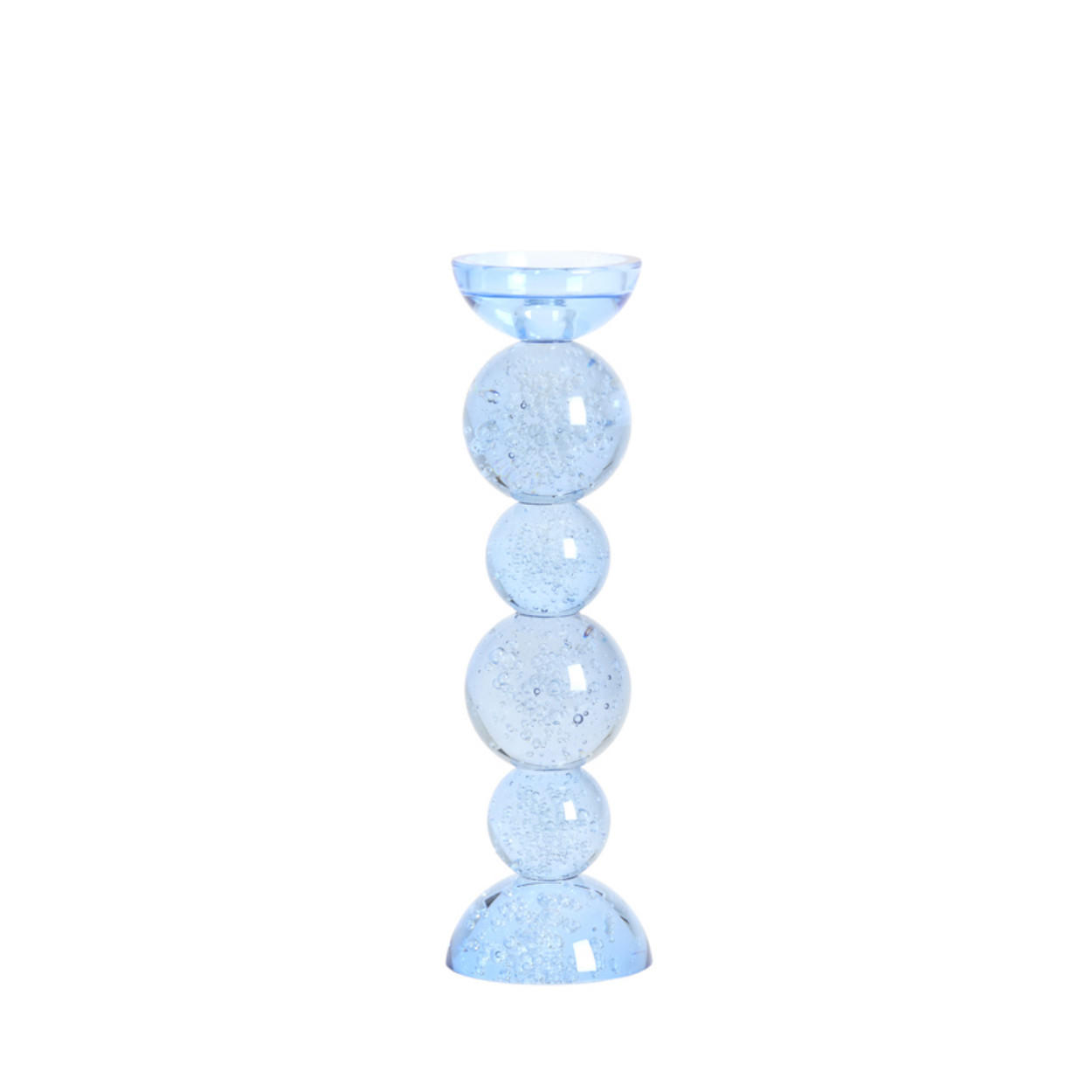 KERZENSTÄNDER Itinga - Blau - 9.5/9.5/34 cm - Blau, Glas (9.5/34/9.5cm) - Light & Living
