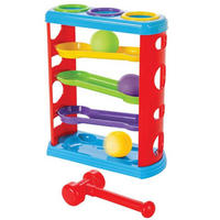 SPIELZEUG Kugelbahn 03351 bunt Kugelbahn, Hammer, drei Bälle, 5 Einzelteile, Aktivitätsspielzeug - Multicolor, Kunststoff (25/31/11cm) - Pilsan