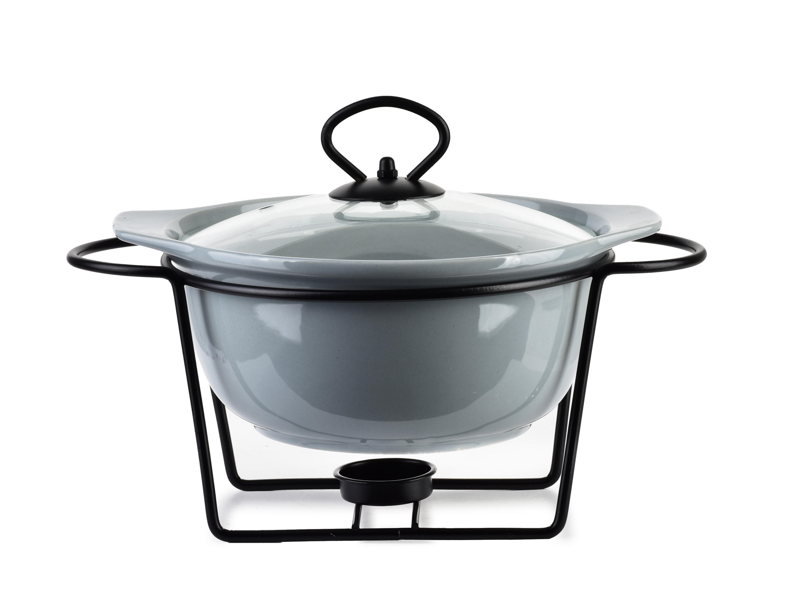 AUFLAUFFORM Modern Kitchen Grau 23/20/12 cm Keramik - Grau, Keramik (20/12/23cm) - Mondex