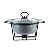 AUFLAUFFORM Modern Kitchen Grau 23/20/12 cm Keramik - Grau, Keramik (20/12/23cm) - Mondex