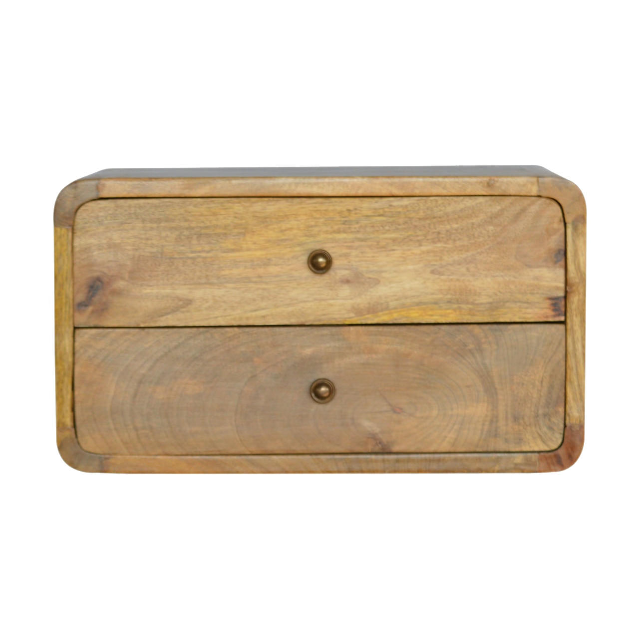 NACHTTISCH mit Schubladen - Messingfarben/Braun, Holz/Metall (45/25/32cm) - Artisan Furniture