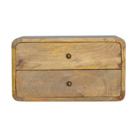NACHTTISCH mit Schubladen - Messingfarben/Braun, Holz/Metall (45/25/32cm) - Artisan Furniture