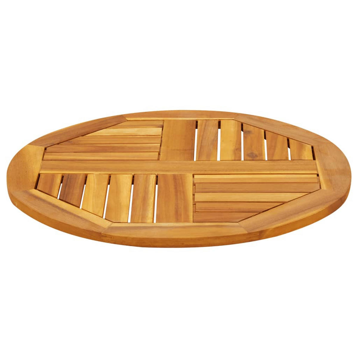 TISCHPLATTE Ø60/2 Cm Rund Massivholz Akazie - Braun, Holz (60/60/2cm) - vidaXL