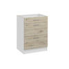 UNTERSCHRANK d60 3sz eiche bordeaux - Bordeaux, Holzwerkstoff (60/82/44cm) - roe furniture