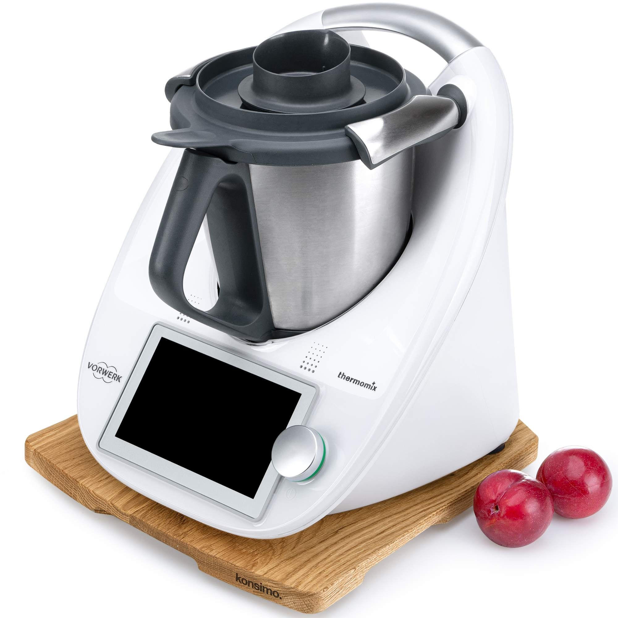 TOPFUNTERSETZER Gleitbrett COQUERE für Thermomix TM5 und TM7 - Eichefarben, Holz (32/35cm) - KONSIMO®