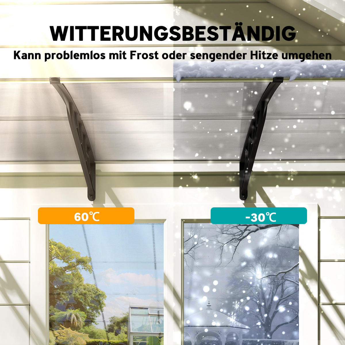MARKISE Transparent 303.0/96.0/27.0cm - Transparent, Kunststoff (96/27/303cm)