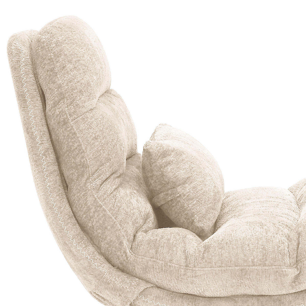 RELAXSESSEL - Chenille - Beige/Schwarz, Textil/Metall (84/88/94cm) - home24