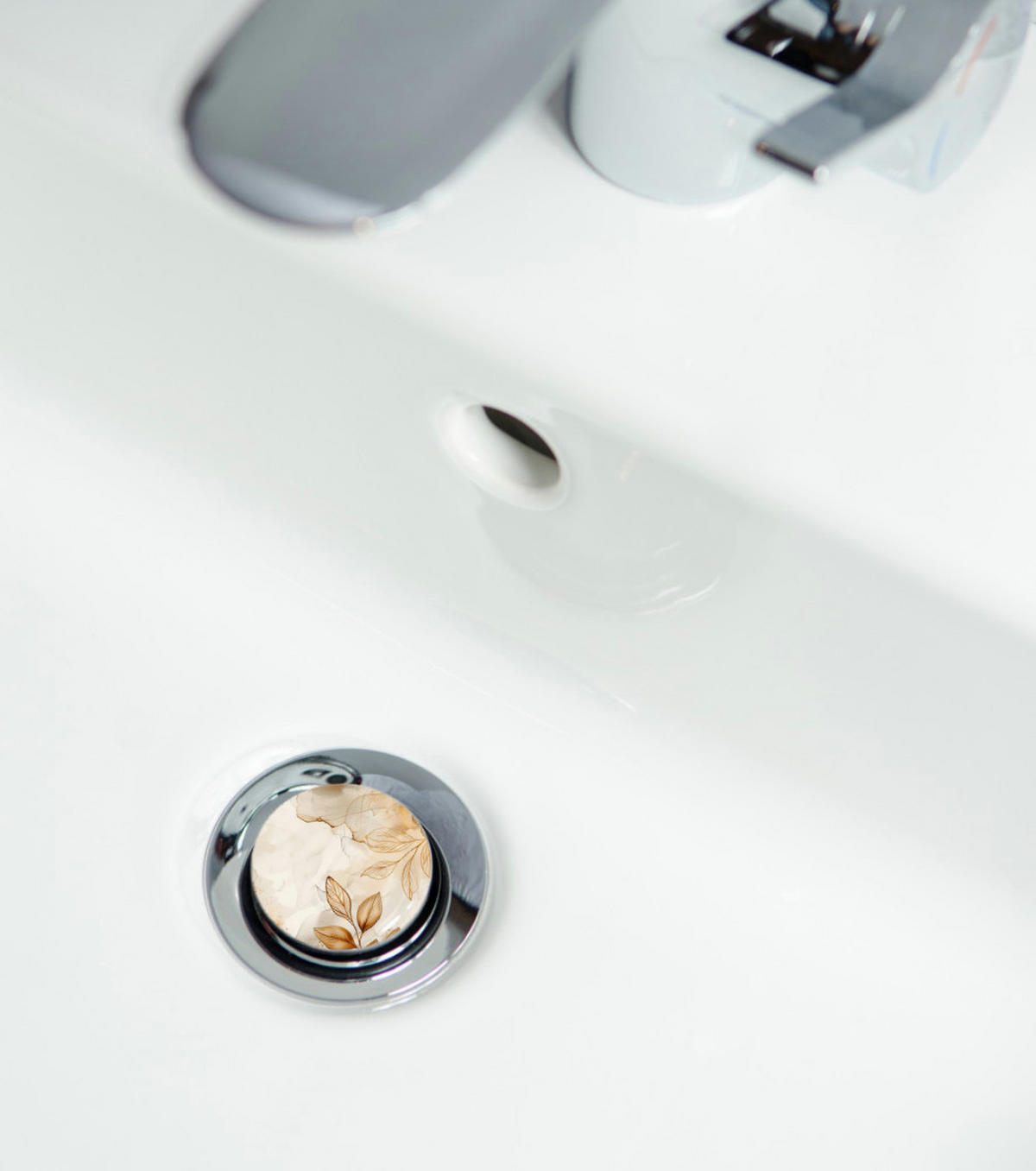 WASCHBECKENSTÖPSEL Faylora - Beige/Orange, Kunststoff/Metall (4/7/7cm) - Sanilo