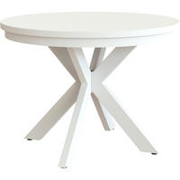 ESSTISCH Bilbao, Runder, mit Metallbeinen, Weiß - Weiß, Holzwerkstoff/Metall (100/100/77cm) - Beautysofa
