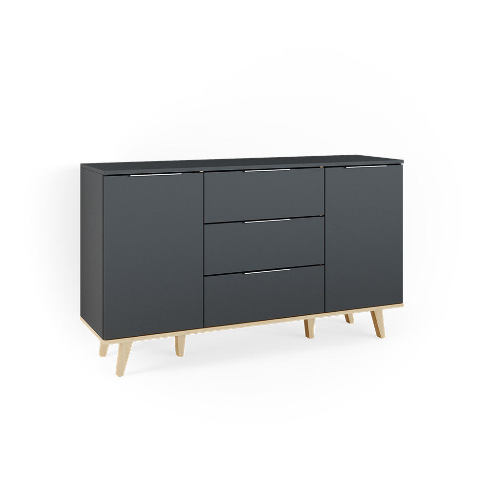 KOMMODE Nautica Anthrazit 138 x 82 cm - Anthrazit, Holzwerkstoff (138/82/40cm) - Vicco