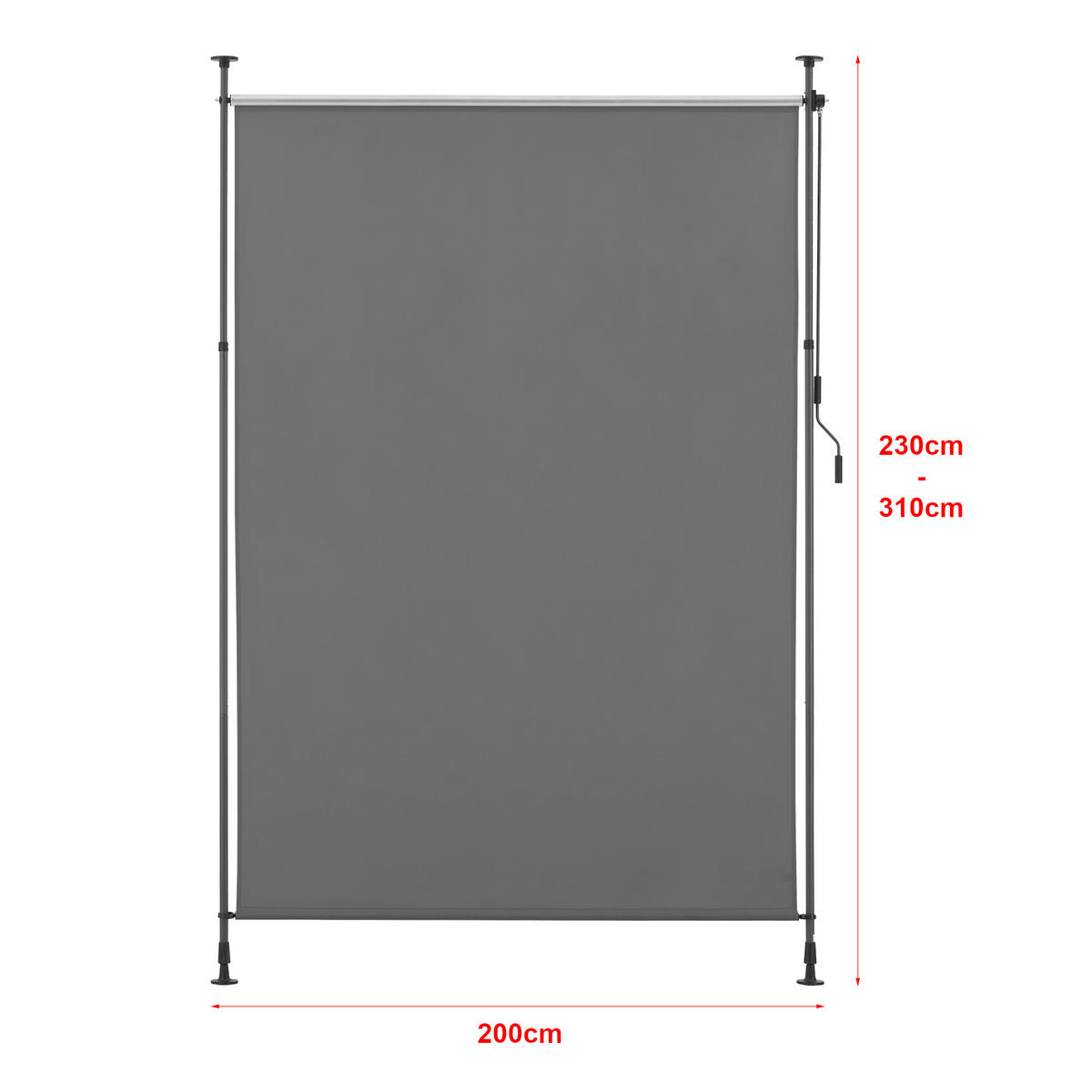 AUSSENROLLO Cimarra - Dunkelgrau, Textil/Metall (200/270cm) - pro.tec
