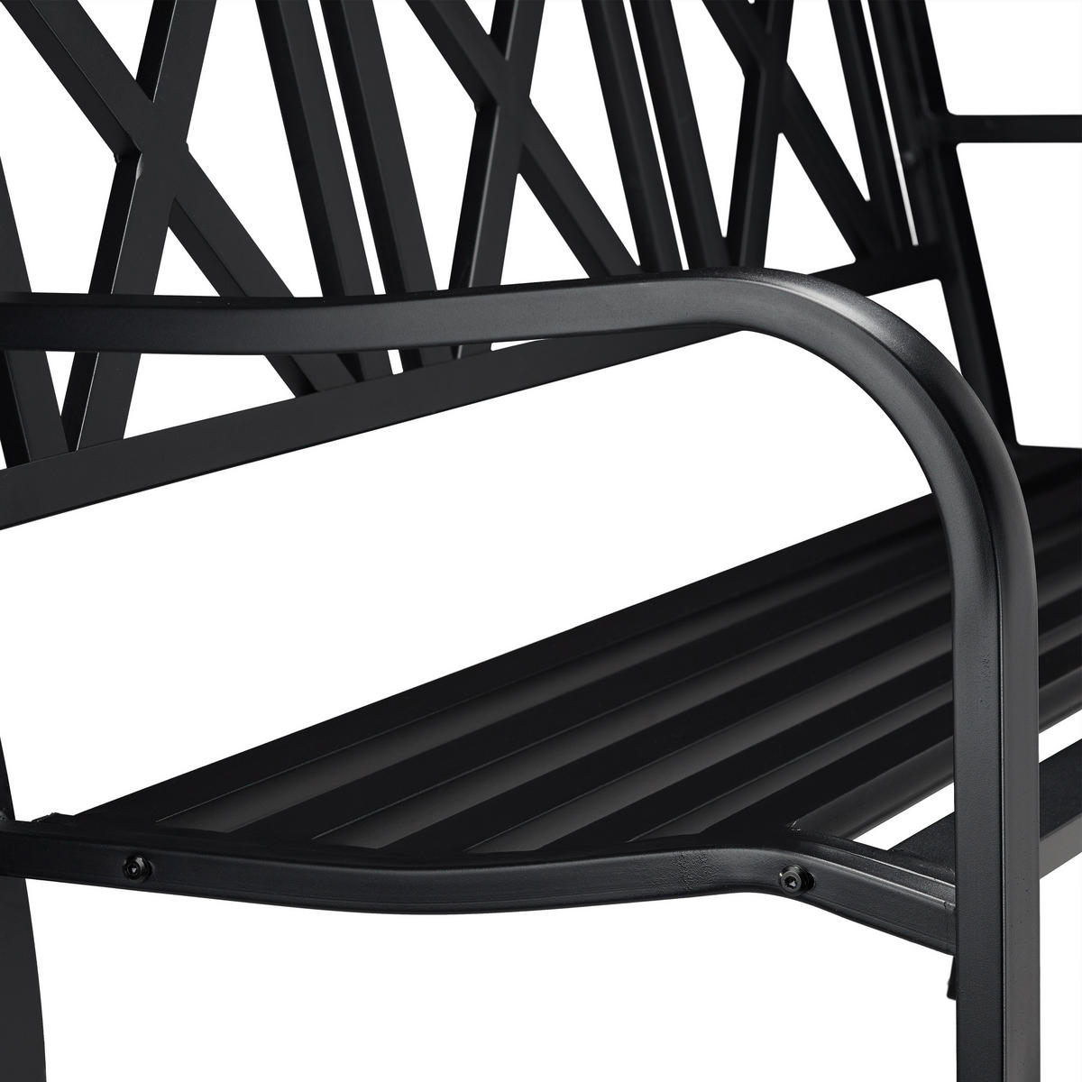 GARTENBANK - Schwarz, Metall (127/81/56cm) - Relaxdays