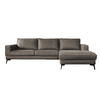 ECKSOFA BLOOM Dunkelbraun Leder - Dunkelbraun/Schwarz, Leder (276/177cm) - KAWOLA