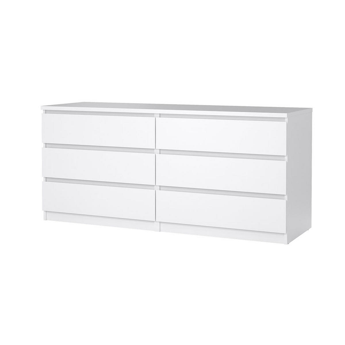KOMMODE, Naia, Weiß, Holzwerkstoff, 154 x 50 x 68 cm - Weiß, Holzwerkstoff (154/68/50cm) - ebuy24