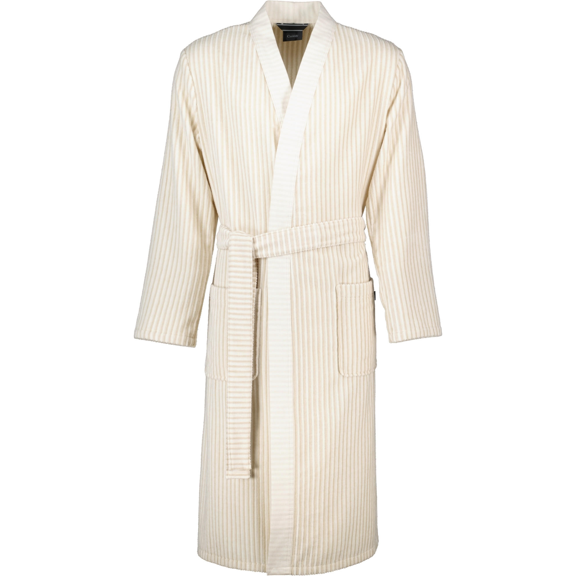 BADEMANTEL HERREN KIMONO STRUKTUR 5718 BEIGE - 33 - Beige, Textil (XLnull) - Cawoe