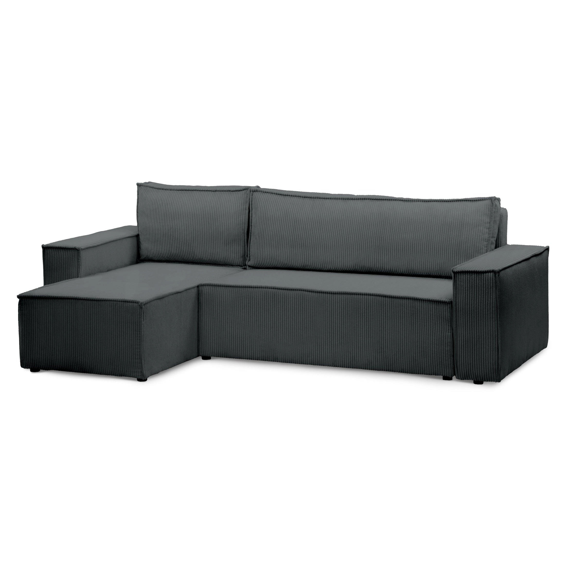 ECKSOFA Agi Anthrazit 60 cm - Anthrazit, Textil (244/60cm)