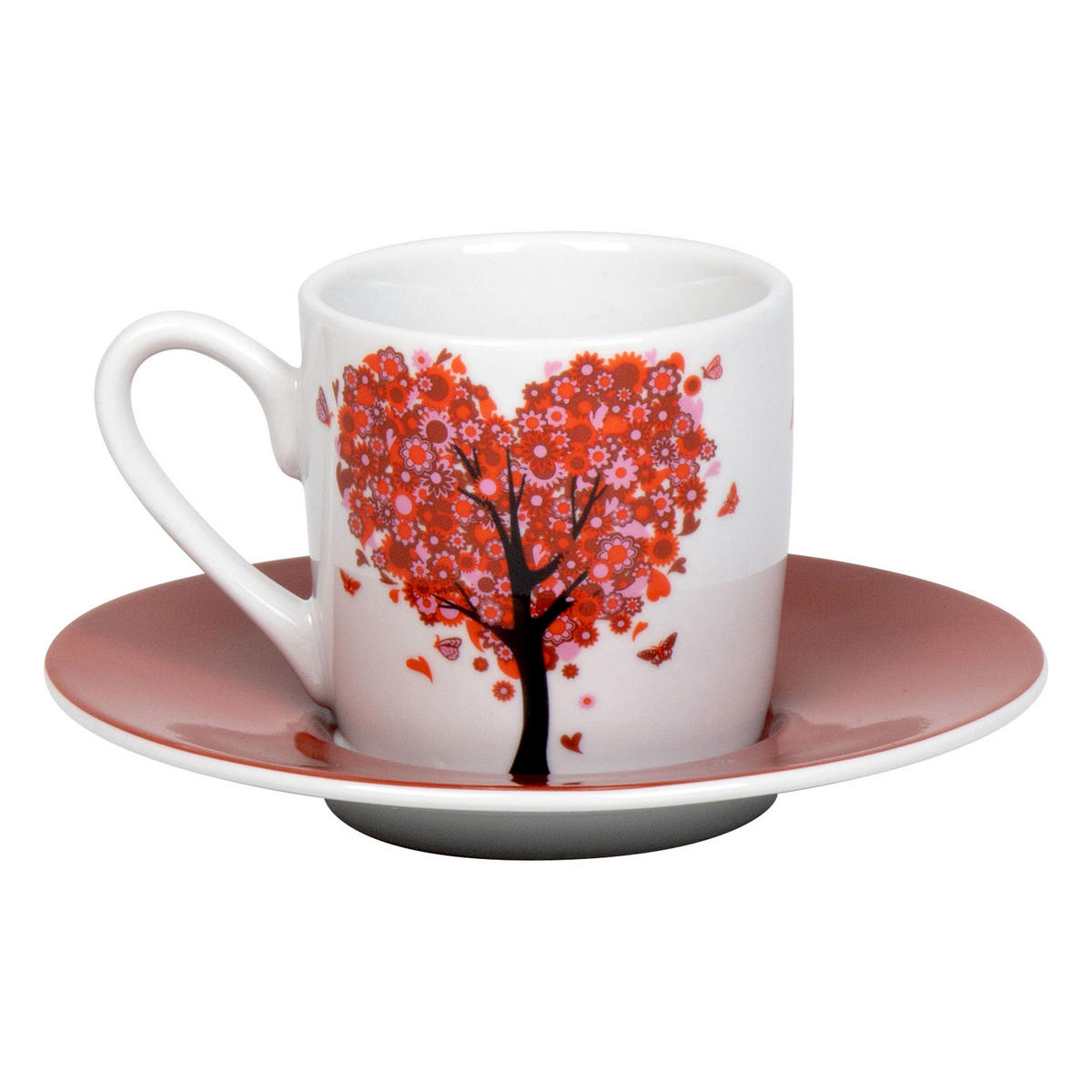 ESPRESSOTASSE Love Grows mit Untertasse - Naturfarben, Keramik (0.09L) - Könitz