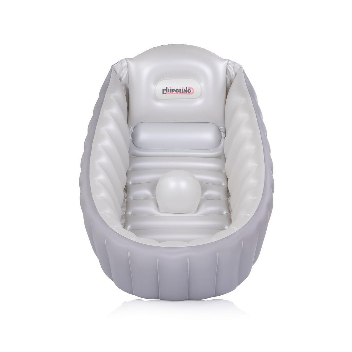 BABYBADEWANNE Baby Cloud grau aufblasbar, integrierter Sitz, inklusive Pumpe, platzsparend - Grau, Kunststoff (56/90cm) - Chipolino