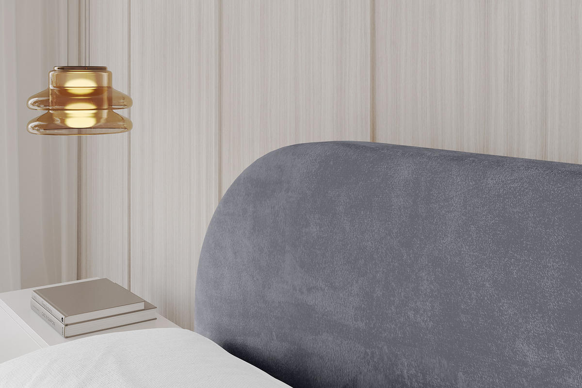 POLSTERBETT mit Bettkasten, Fußteil und Lattenrost, Boxbett ohne Matratze - TIVON-Z-V1 120x200 Dunkelgrau - Dunkelgrau, Holzwerkstoff/Textil (120/200cm) - ALTDECOR