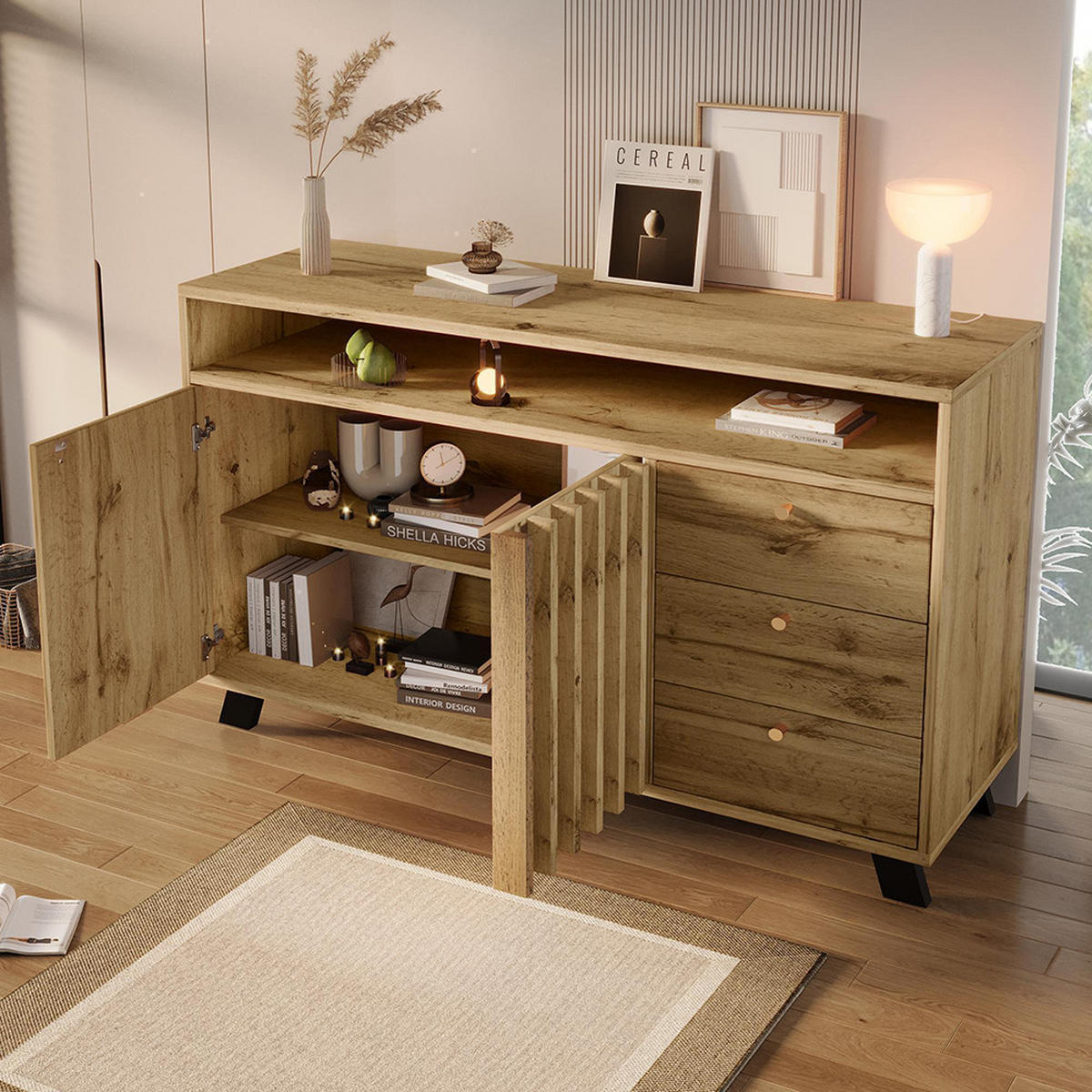 SIDEBOARD 120/40/85cm in Dunkle Eiche - Alteiche, Holz (40/75/120cm)